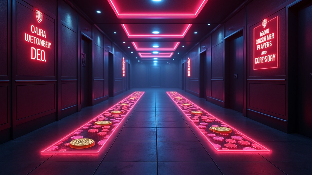 Casino hallway showing separate paths for new-player and returning-player bonuses.