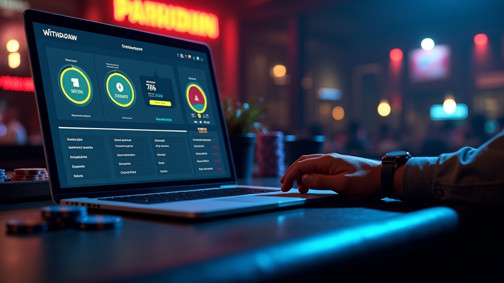 A casino cashier screen showing secure withdrawal options and payout icons